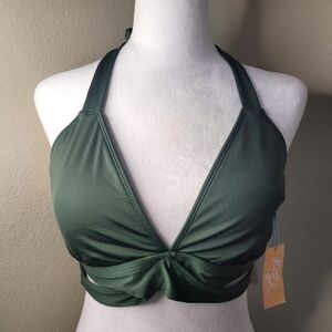 Kona Sol - Bikini Top, Size D/DD, Dark Green